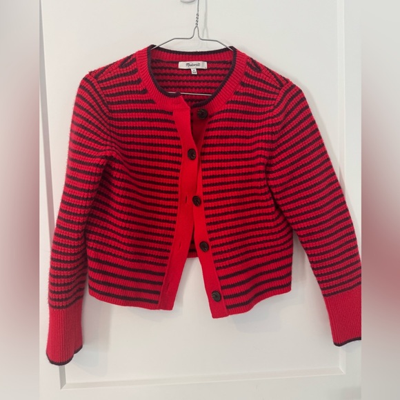 Madewell Sweaters - Madewell Red and Black Striped Sweater